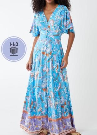 Длинное платье с пуговицами blue vanilla вискоза