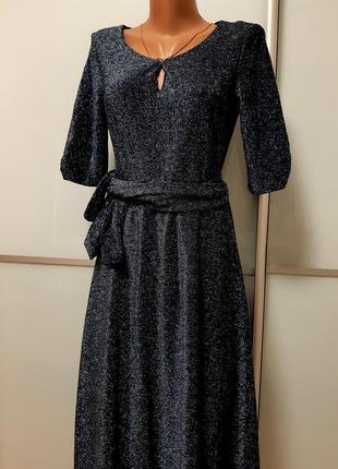 Шикарне довге плаття з люриксом2 фото