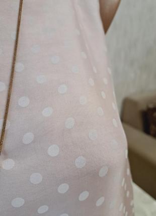 Блуза шовкова рожева в горошок італія5 фото