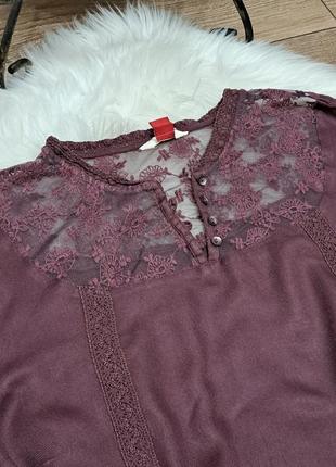 Фіолетова блуза з кружевом, италия2 фото