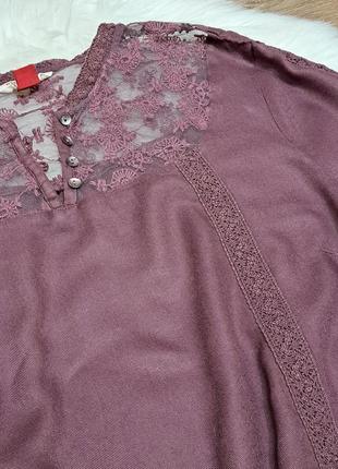 Фіолетова блуза з кружевом, италия5 фото