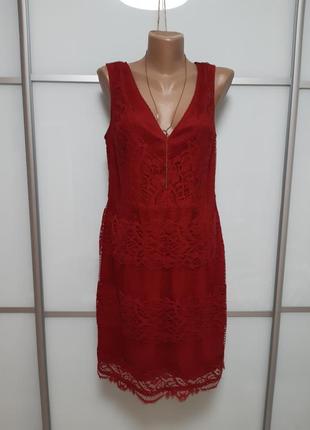 Мереживна сукня бордо2 фото