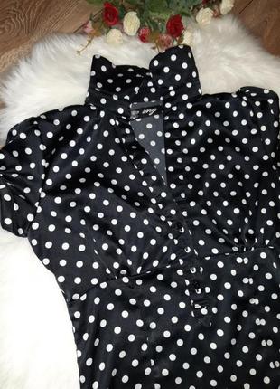 Шикарна атласна блуза в актуальний горох2 фото