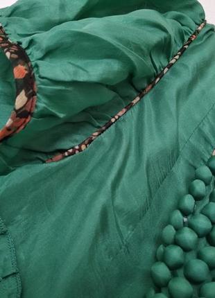 Шовкова зелена легка блуза2 фото