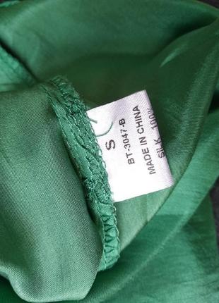 Шовкова зелена легка блуза3 фото