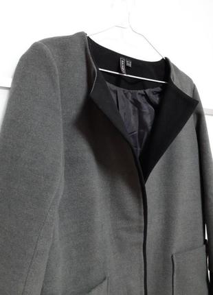 Пальто кардиган, сіре з чорним3 фото
