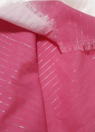 Шарф котон рожево-берый h&m з люриксовой ниткою2 фото