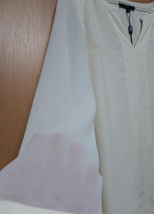 Біле плаття міді з шифоновими рукавами4 фото