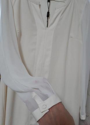 Біле плаття міді з шифоновими рукавами6 фото