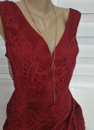 Мереживна сукня бордо2 фото