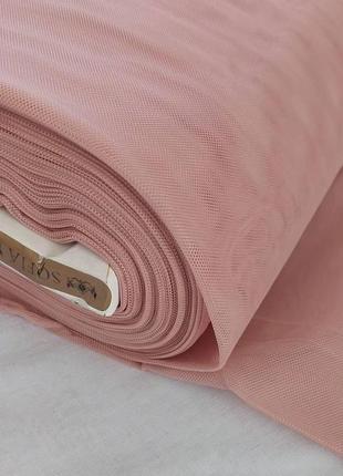 Тюль грек сітка однотонний, рожевий з обтяжувачем в спальню, д...2 фото
