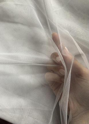 Готовий білий тюль з грек-сітки, 400х300см2 фото
