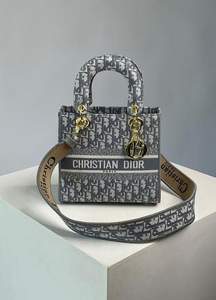 Сумка premium chri**** di** medium lady d-lite bag grey 3