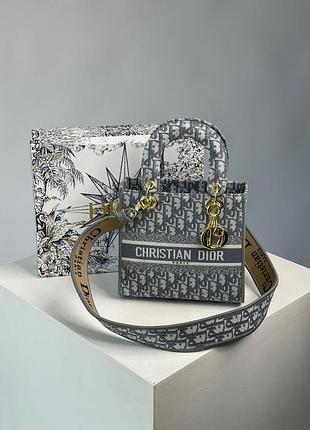 Сумка premium chri**** di** medium lady d-lite bag grey