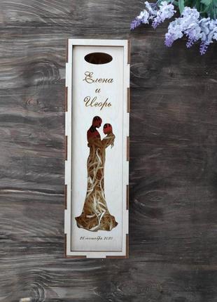 Коробка для вина з фанери на весілля3 фото