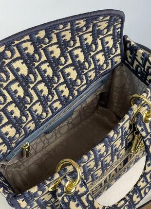 Сумка premium chris**** di** medium lady d-lite bag blue / beige8 фото