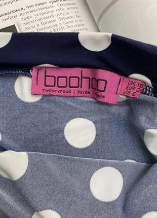 Boohoo оригінальна спідниця в білий горошок4 фото