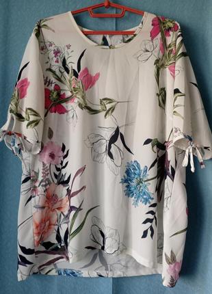 Блуза летняя в цветы mxo, xl