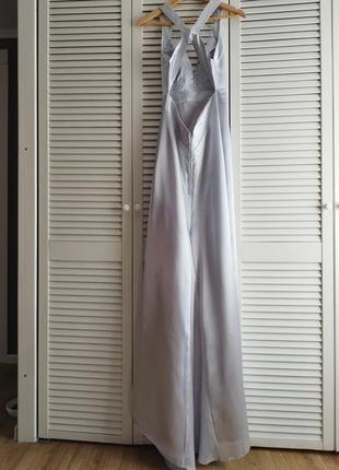 Вінтажна сукня, максі сукня на випускний з довгим хвостом та відкритою спиною10 фото