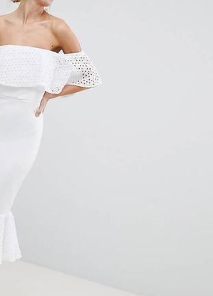 Шикарное белое платье миди asos disign2 фото