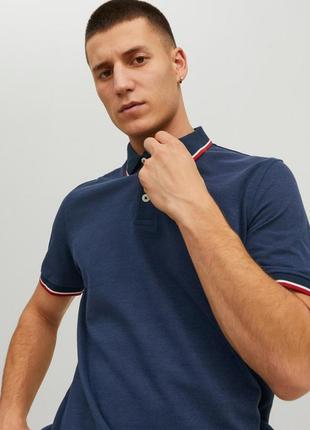 Тенниска поло jack & jones р. m navy blue