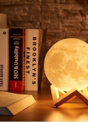 Світлодіодний світильник нічник у вигляді місяця 3d litake №1346