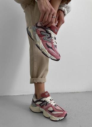 Женские кроссовки розовые new balance 90606 фото