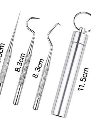 Зубочистка брелок туристичний набір 3в1 aolikes no1334