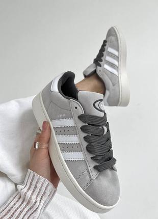 Женские кроссовки серые с белым adidas campus light grey5 фото