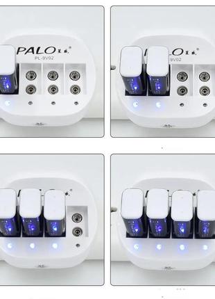 Зарядка для акумуляторів крона 9 в на 4 шт palo no435