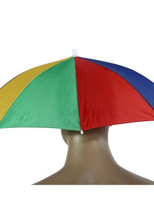 Міні парасолька у формі капелюха веселка 55 см vktech no741/13 фото