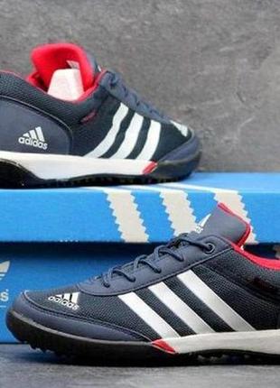 Синии кроссовки кеды мокасины слипоны adidas daroga