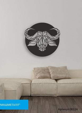 Декор панно bull у стилі лофт із металу артикул 00124