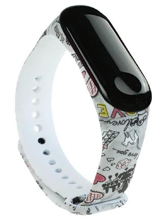 Ремешок painted strap для xiaomi mi band 3 / 4 love2 фото