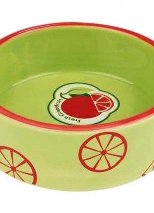 Керамічна миска для собак і кішокtrixie "fresh grapefruit" зелений 0,3 л/12см1 фото