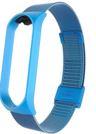 Ремешок milanese loop strap для xiaomi mi band 5 / 6 light blue