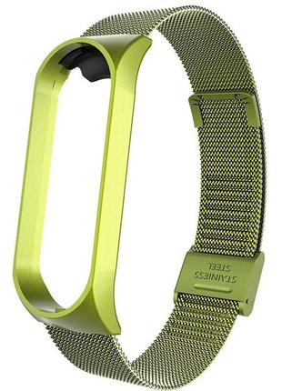 Ремешок milanese loop strap для xiaomi mi band 5 / 6 green