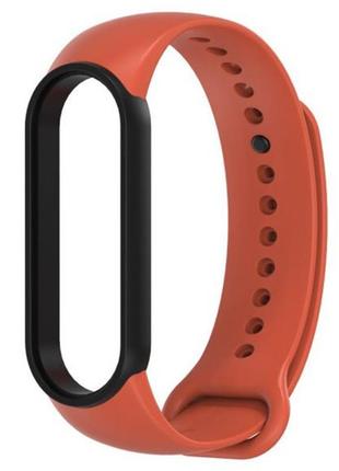 Ремешок mijobs double color для xiaomi mi band 5 / 6 orange black1 фото