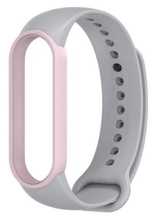 Ремешок mijobs double color для xiaomi mi band 5 / 6 grey pink