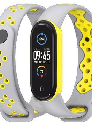 Ремінець mijobs sport style для xiaomi mi band 5/6 grey yellow