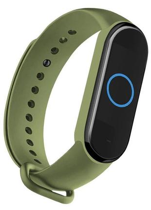 Ремешок colored strap для xiaomi mi band 3 / 4 оливковый2 фото