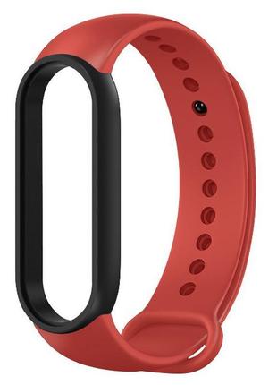 Ремешок mijobs double color для xiaomi mi band 5 / 6 red black