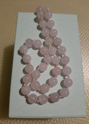 Намисто рожевий кварц, натуральний камінь