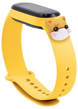 Ремешок cartoon strap для xiaomi mi band 5 / 6 yellow fox1 фото