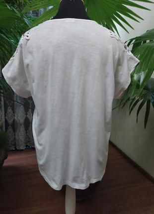 Бавовняна футболка із бавовняним мереживом, батал, 26-28 розмір4 фото