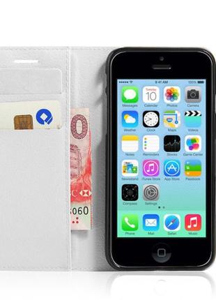Чехол-книжка litchie wallet для apple iphone 4 / 4s белый (hub...