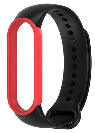 Ремешок mijobs double color для xiaomi mi band 5 / 6 black red