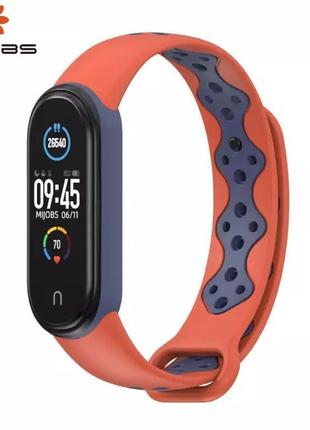 Ремешок mijobs sport style для xiaomi mi band 5 / 6 orange blue2 фото