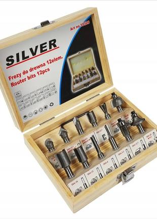 Фрезы фигурные по дереву 12шт. silver