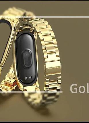 Ремешок mijobs metal strap xiaomi mi band 7 gold2 фото